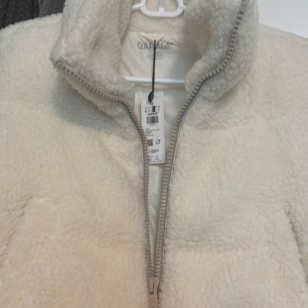 Garage Cream Sherpa Zip-Up